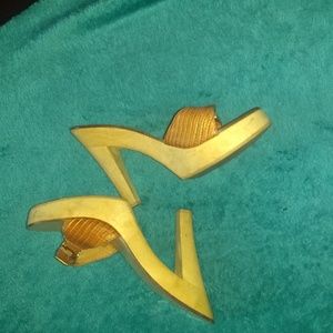 Sandal with four inch heel